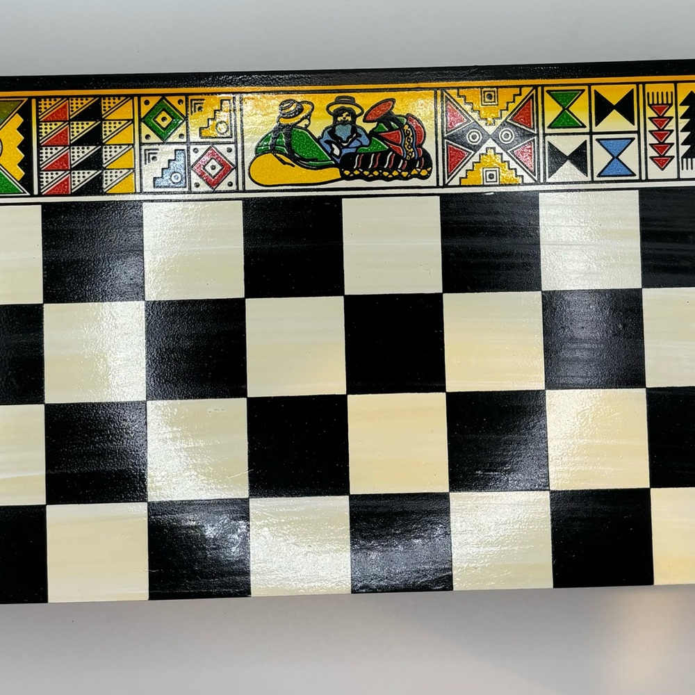 Artisan Black and Cream Checkered Board Game